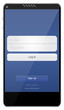 Mobile Phone With Social Media Website Interface