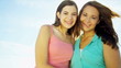 Close Up Happy Teenage Girls Outdoors