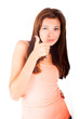 Girl with victory sign