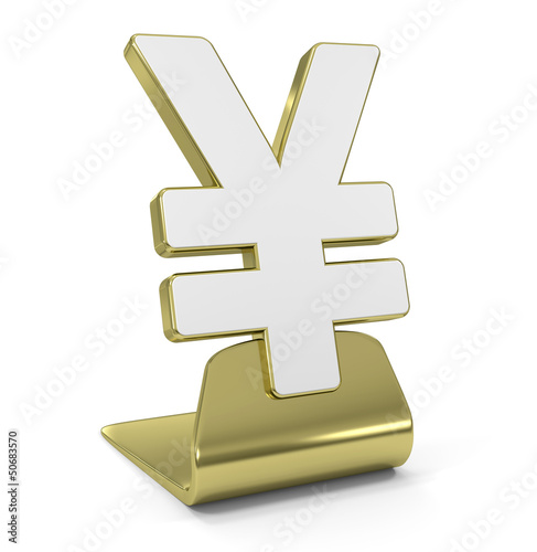 Illustration: "Yen Sign" Golden Symbol "Yen Sign" Golden Symbol