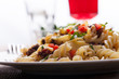 Spirelli und Sauce bolognaise