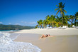 woman relaxes on beach