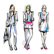 Fashion models. Sketch.