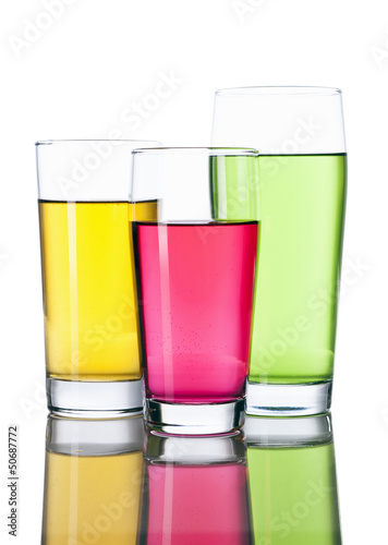 Photo: Drei bunte Softdrinks Drei bunte Softdrinks