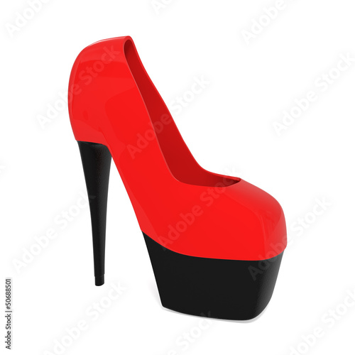 Illustration: Red High Heels Shoes isolated on white Red High Heels Shoes isolated on white