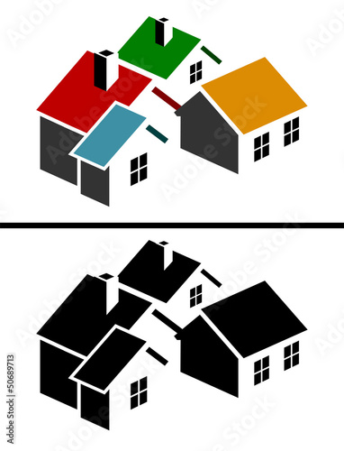 Illustration: Colorful real estate icon Colorful real estate icon