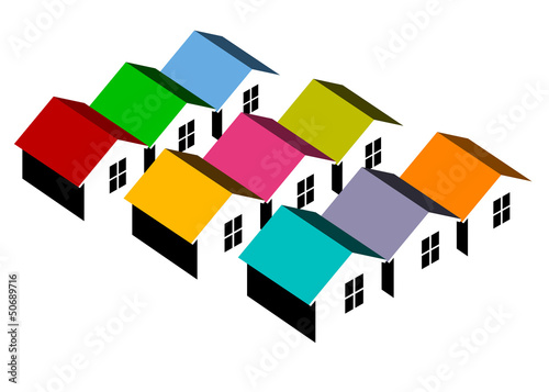 Illustration: Colorful homes Colorful homes