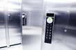 Closeup of a digital padlock in a modern locker room