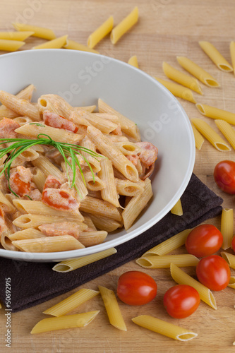 Photo: Penne al salmone e pachino Penne al salmone e pachino