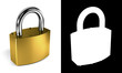Padlock with alpha mask for easy isolation