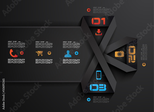 Vector: Infographic design template with paper tags Infographic design template with paper tags