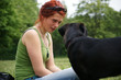 Foto: Young woman and her dog Young woman and her dog