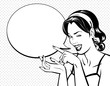 Vintage beautiful woman winking