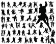 Silhouettes of tango players-vector