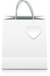 Vector: White paper vector shopping bag with heart label White paper vector shopping bag with heart label