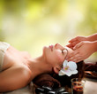 Spa Massage. Young Woman Getting Facial Massage Spa Massage. Young Woman Getting Facial Massage