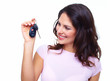 Woman with a car keys.