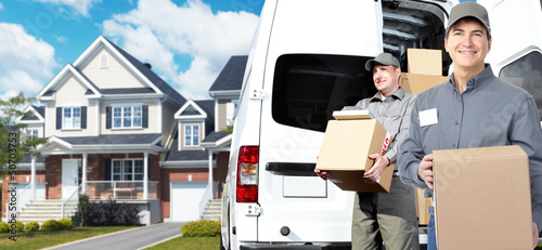 Photo: Delivery postman. Delivery postman.