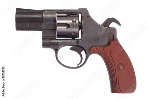 Photo: revolver gun isolated on white background revolver gun isolated on white background