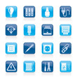 Electrical devices and equipment icons - vector icon set
