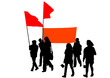 Mans whit red banner
