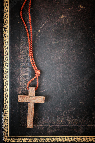 Photo: Christian Cross on Bible Christian Cross on Bible