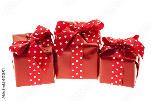 Photo: Red gift boxes Red gift boxes