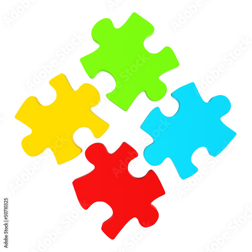 Illustration: flying puzzle flying puzzle