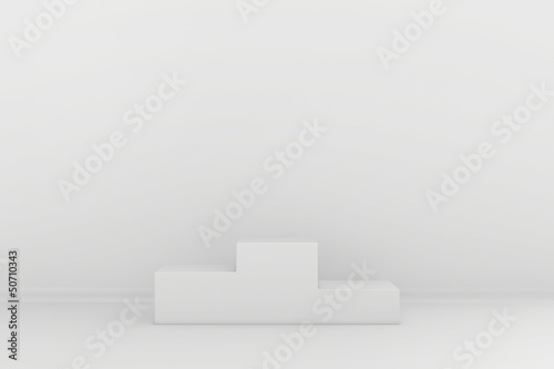 Illustration: pedestal in a gray interior pedestal in a gray interior