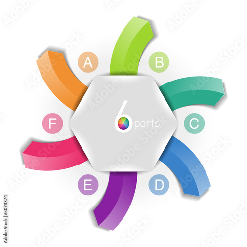 Vector: Six directions arrows - design element Six directions arrows - design element