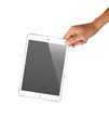 isolated hand holding tablet