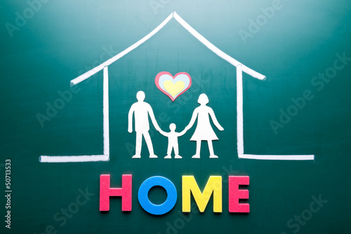 Photo: Home word and family in house Home word and family in house