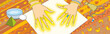 Female hands radiating light
