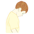 young boy with guilty face expression