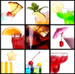 Set of alcoholic cocktails
