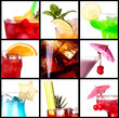 Set of alcoholic cocktails