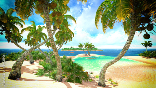 Illustration: Tropical paradise beach Tropical paradise beach