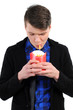 man with fast food