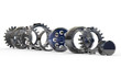 Set of gears on white isolated background