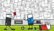 Joueur de football - carton rouge