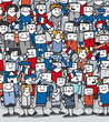 Supporters français en délire qui encourage leur équipe