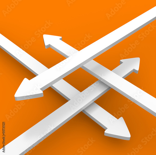 Illustration: Pfeilkontrast Orange Weiß Pfeilkontrast Orange Weiß