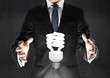 man with lamp