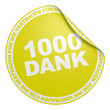 3D Aufkleber Gelb - 1000 Dank