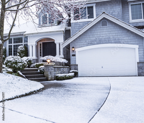 Photo: Snow on Driveway leading to home Snow on Driveway leading to home