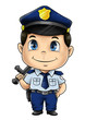 Cute cartoon illustration of a policeman