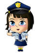 Cute cartoon illustration of a policewoman