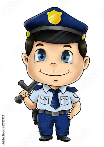 Illustration: Cute cartoon illustration of a policeman Cute cartoon illustration of a policeman