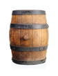 Wooden barrel with iron rings.