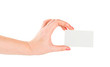 Hand hold blank business card